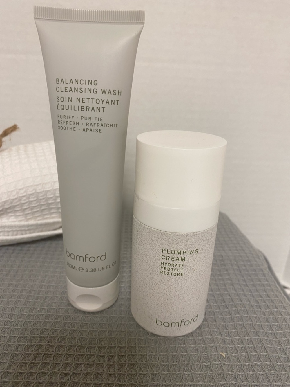 Bamford skincare: Balancing Cleansing , Plumping Cream.